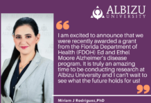 Albizu University Awarded a Grant from the Florida Department of Health (FDOH) Ed and Ethel Moore Alzheimer’s Disease Program
