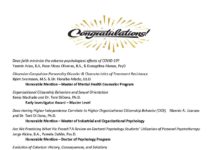 Congratulations to our Student Researchers!