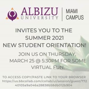 Summer 2021 Student Orientation | Albizu Info Central