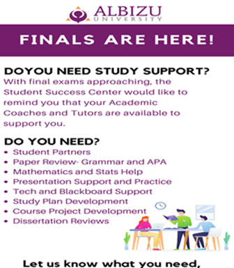 Academic Support Services for Finals!