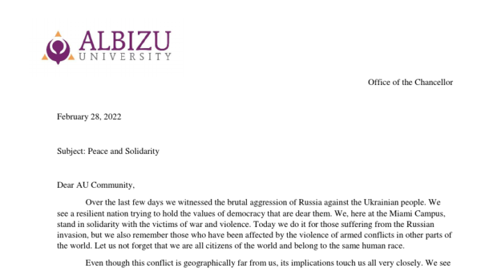 An act of solidarity and peace