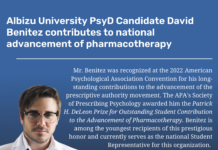 Psy D Student, David Benitez Wins Prestigious Award for Advancing Pharmacotherapy!